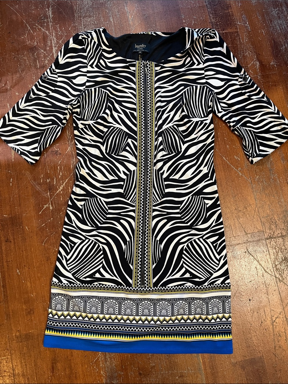 Laundry by Shelli Segal Black & White Zebra Print Sheath Dress